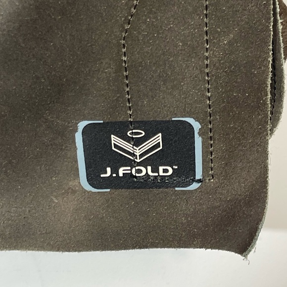 NWT J.FOLD Men’s Messenger Bag SHOULDERED Brown Leather Crossbody White Stripe - Picture 6 of 16